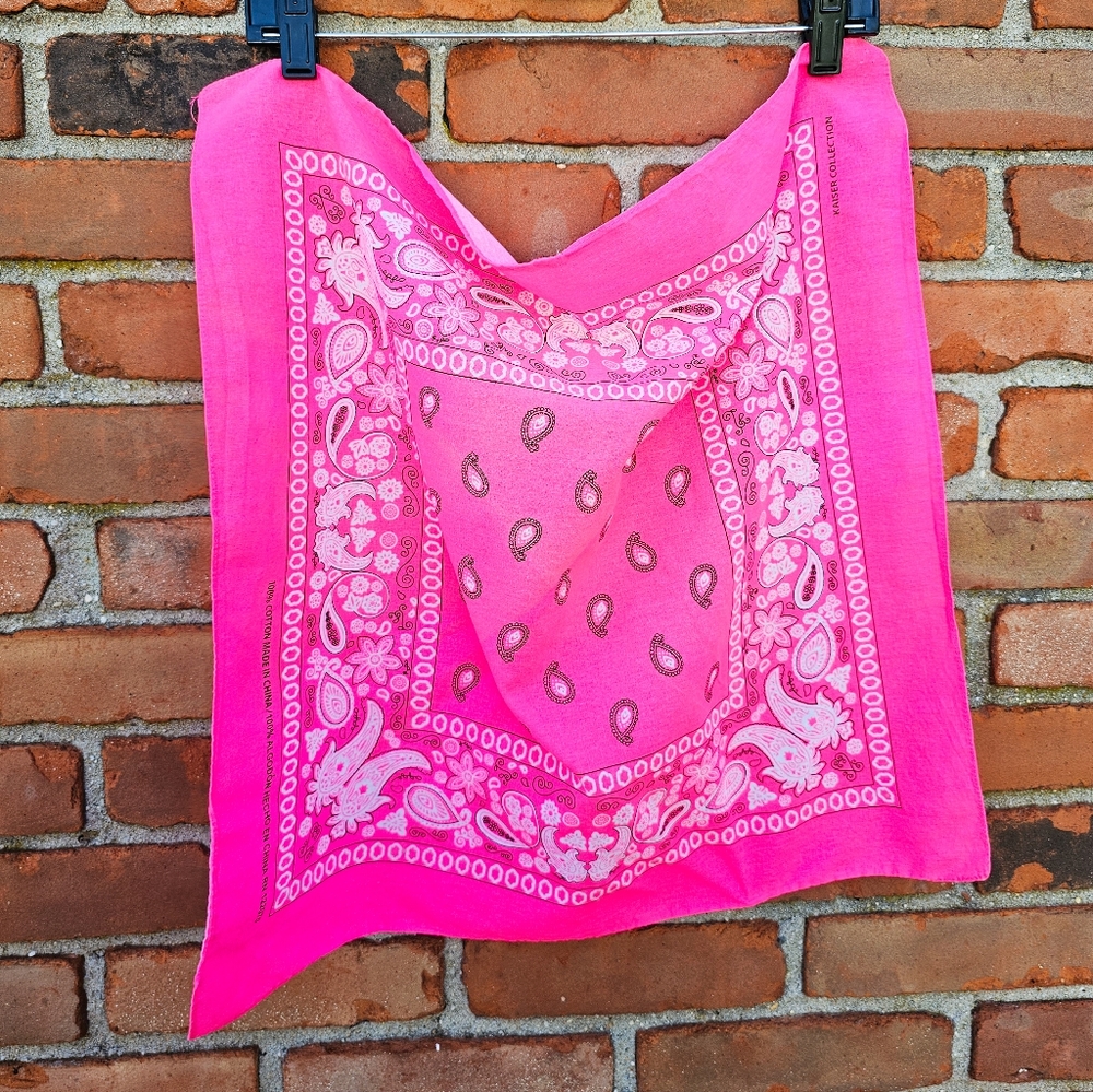 New Kaiser Collection Neon Pink Bandana – 100% Cotton | Bold & Vibrant